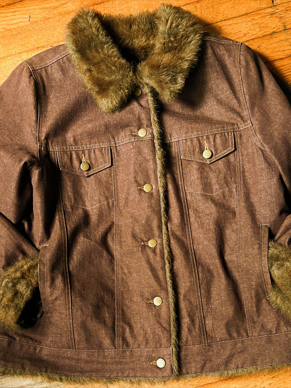 Denim&Co Jean Jacket with Faux-Fur Trim